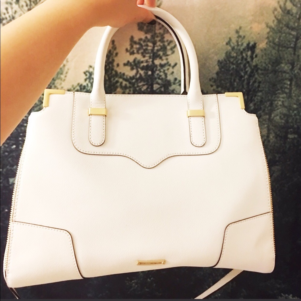 Rebecca Minkoff Amorous Satchel White/ gold